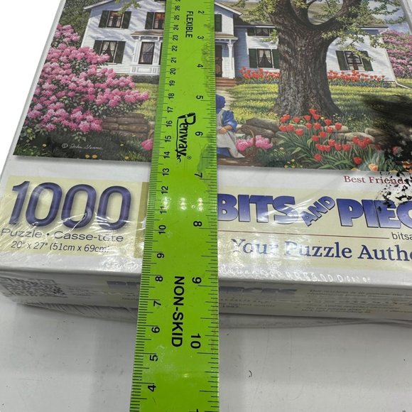 Bits And Pieces Best Friends 1000 Piece Jigsaw Puzzle Porch Flowers Cottage - Picture 9 of 10